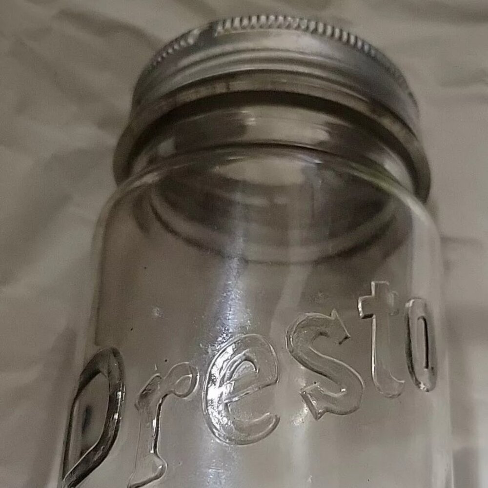 Vintage 1qt Clear PRESTO Wide Mouth Mason Jar Good Housekeeping Institute